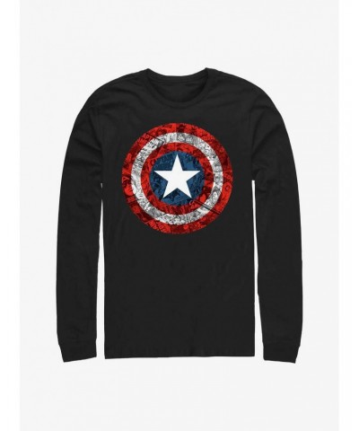 Marvel Captain America Comic Book Shield OverlayLong-Sleeve T-Shirt $9.87 T-Shirts