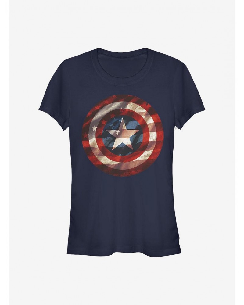 Marvel Captain America Flag Shield Girls T-Shirt $9.46 T-Shirts