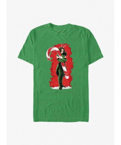 Marvel Guardians of the Galaxy Holiday Special Mantis Candy Cane Hug T-Shirt $7.41 T-Shirts