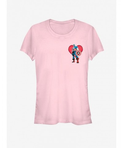 Marvel Captian America Heart Pocket Girls T-Shirt $7.97 T-Shirts