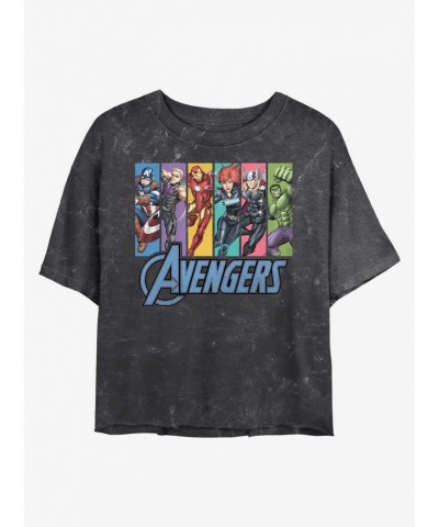 Marvel Avengers Unite Mineral Wash Crop Girls T-Shirt $12.72 T-Shirts