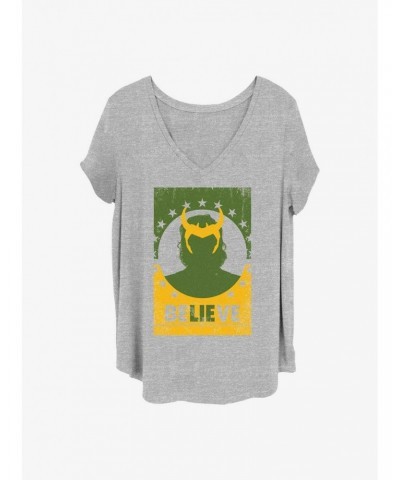 Marvel Loki Believe Girls T-Shirt Plus Size $8.67 T-Shirts
