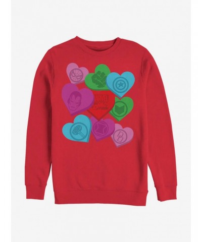 Marvel Avengers Candy Hearts Crew Sweatshirt $16.24 Sweatshirts