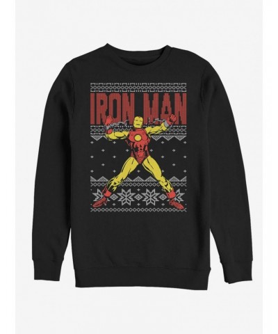 Marvel Iron Man Ugly Christmas Sweater Sweatshirt $17.34 Sweatshirts