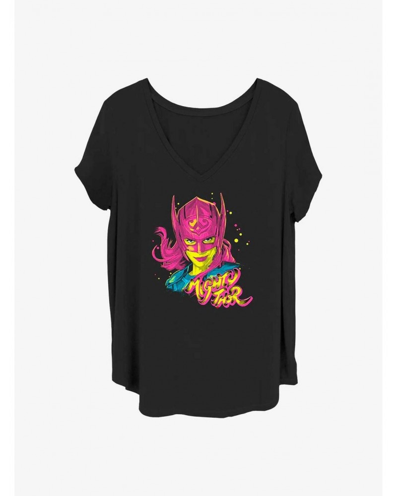 Marvel Thor: Love and Thunder Pop Art Mighty Thor Girls T-Shirt Plus Size $9.83 T-Shirts