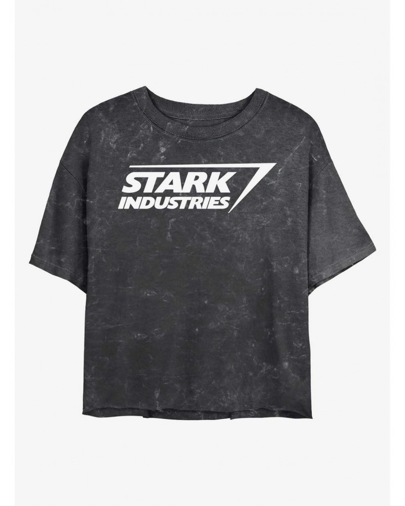 Marvel Iron Man Stark Industries Logo Mineral Wash Crop Girls T-Shirt $11.56 T-Shirts