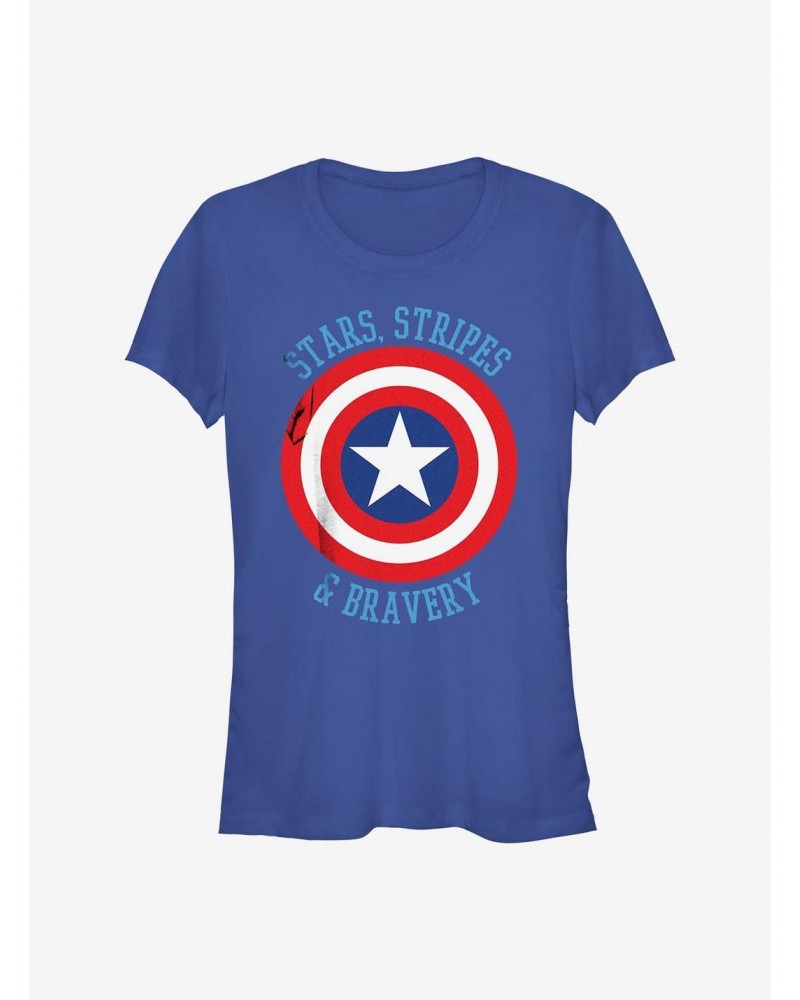Marvel The Avengers Stars Stripes & Bravery Girls T-Shirt $12.20 T-Shirts