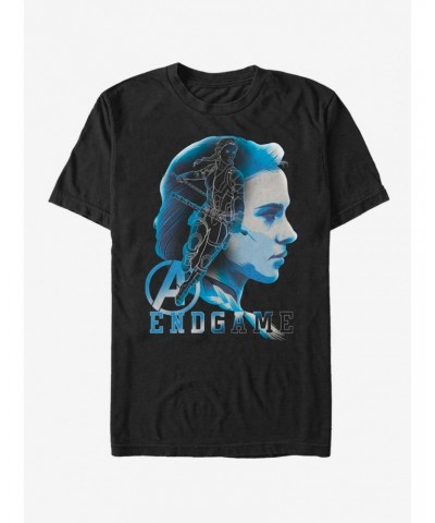 Marvel Avengers Endgame Black Widow Endgame Silhouette T-Shirt $9.32 T-Shirts
