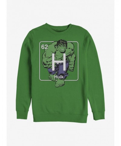 Marvel Hulk Periodic Hulk Crew Sweatshirt $11.44 Sweatshirts