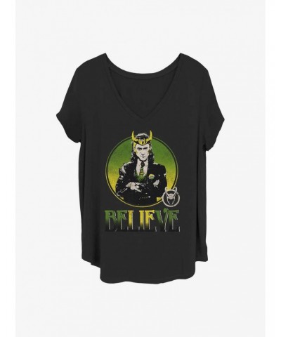 Marvel Loki Believe Girls T-Shirt Plus Size $9.83 T-Shirts