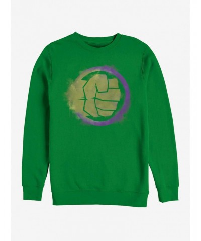 Marvel Avengers: Endgame Hulk Spray Logo Kelly Green Sweatshirt $16.97 Sweatshirts