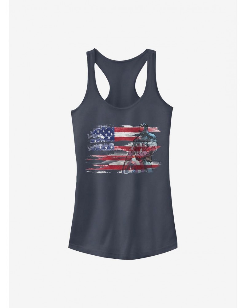 Marvel Captain America Capt Ink Flag Girls Tank $8.47 Tanks