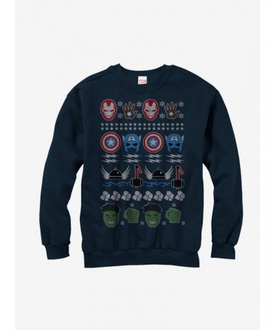 Marvel Avengers Winter Ugly Christmas Sweater Sweatshirt $18.45 Sweatshirts