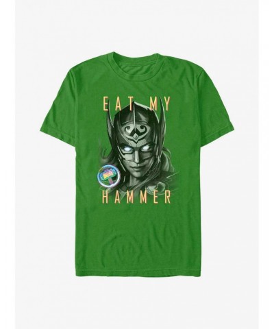 Marvel Thor: Love and Thunder Eat My Hammer Dr. Jane Foster Portrait T-Shirt $7.65 T-Shirts