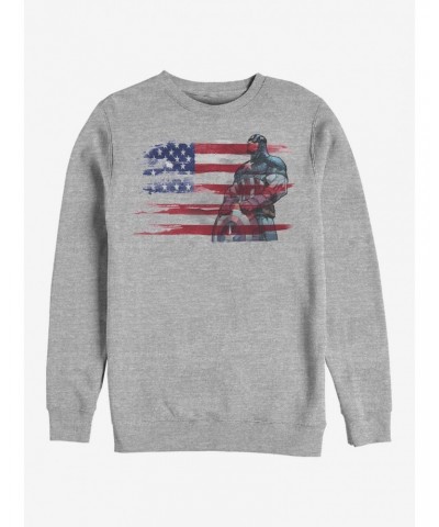 Marvel Captain America Captain Inkflag Sweatshirt $11.81 Sweatshirts