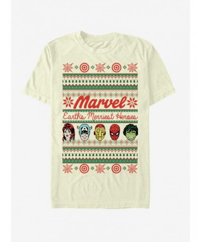 Marvel Avengers Merriest Heroes Ugly Christmas T-Shirt $8.37 T-Shirts