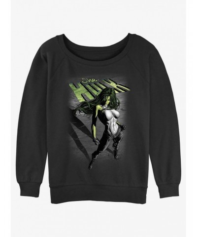 Marvel Hulk Incredible She-Hulk Girls Slouchy Sweatshirt $12.18 Sweatshirts