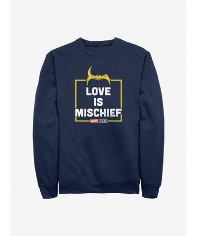 Marvel Loki Love Is Mischief Crew Sweatshirt $17.34 Sweatshirts