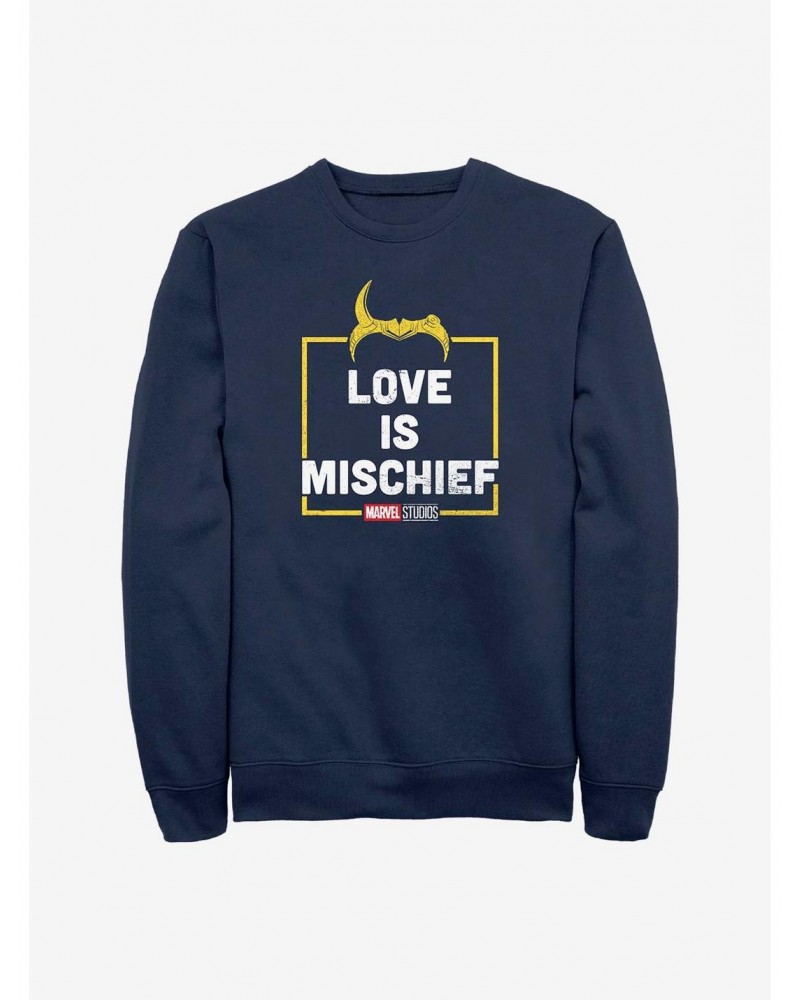 Marvel Loki Love Is Mischief Crew Sweatshirt $17.34 Sweatshirts