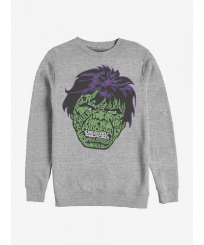 Marvel The Hulk Luck Icons Face Crew Sweatshirt $18.45 Sweatshirts