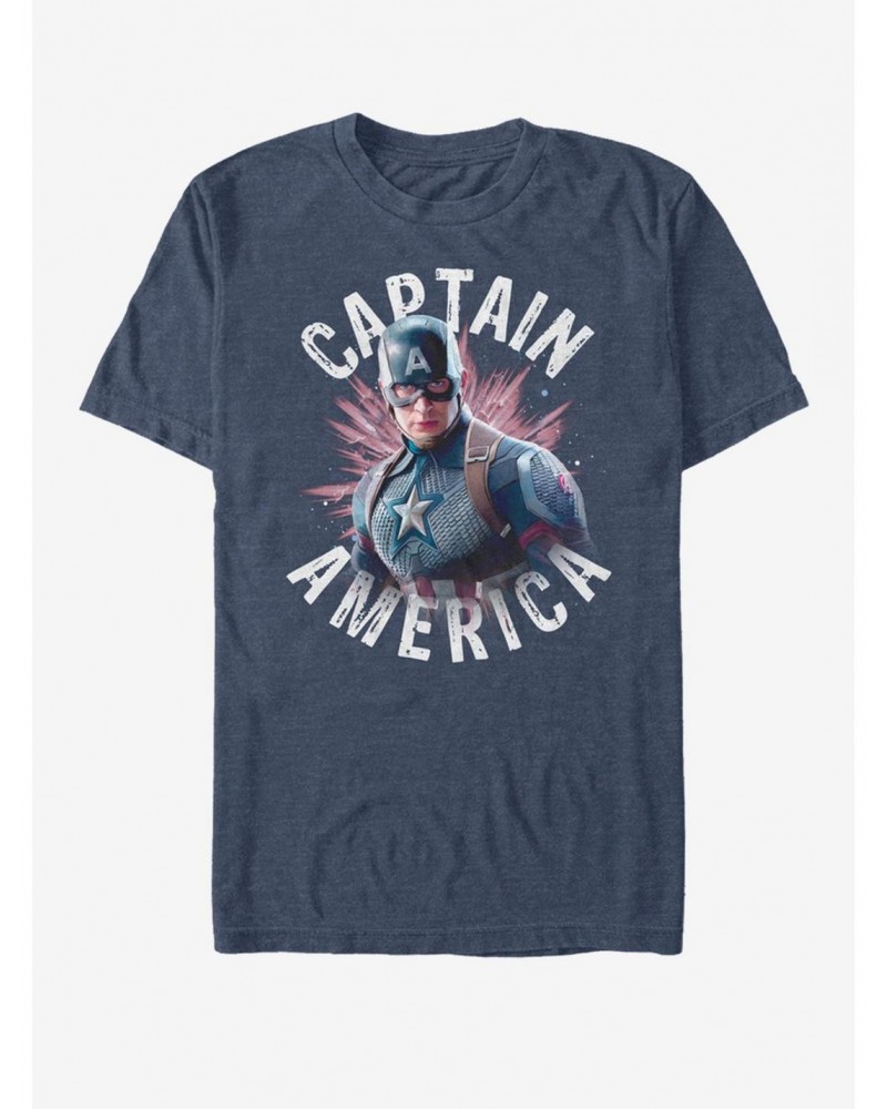 Marvel Avengers: Endgame Captain America Burst T-Shirt $8.37 T-Shirts
