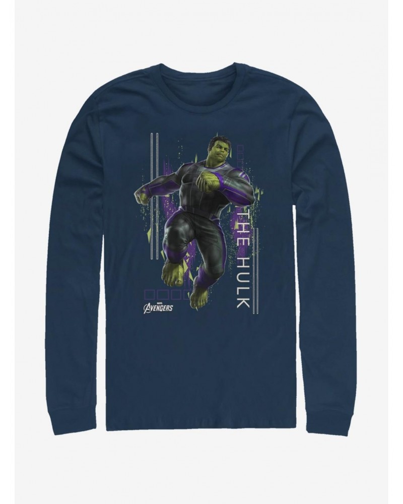 Marvel Avengers: Endgame Hulk Motion Navy Blue Long-Sleeve T-Shirt $9.87 T-Shirts