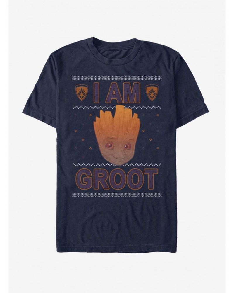Marvel Guardians of The Galaxy I Am Groot Ugly Christmas T-Shirt $11.71 T-Shirts