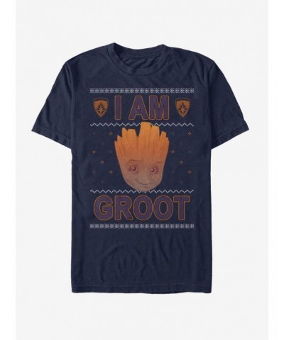 Marvel Guardians of The Galaxy I Am Groot Ugly Christmas T-Shirt $11.71 T-Shirts