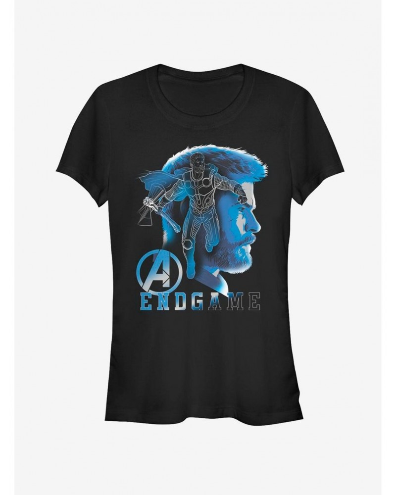 Marvel Avengers Endgame Thor Endgame Silhouette Girls T-Shirt $8.22 T-Shirts