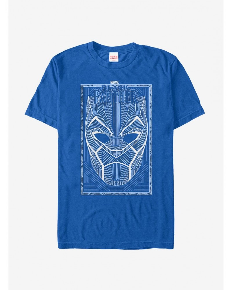 Marvel Black Panther 2018 Line Pattern T-Shirt $9.56 T-Shirts