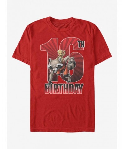 Marvel Guardians Of The Galaxy Groot 16th Birthday T-Shirt $10.76 T-Shirts