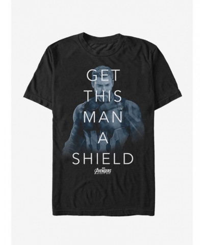 Marvel Avengers: Infinity War Get Man Shield Quote T-Shirt $7.65 T-Shirts