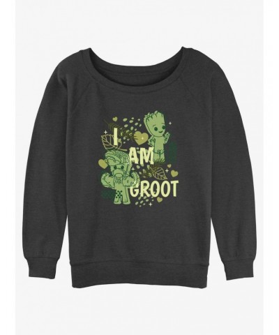 Marvel Guardians of the Galaxy Cutesy Groot Girls Slouchy Sweatshirt $15.50 Sweatshirts
