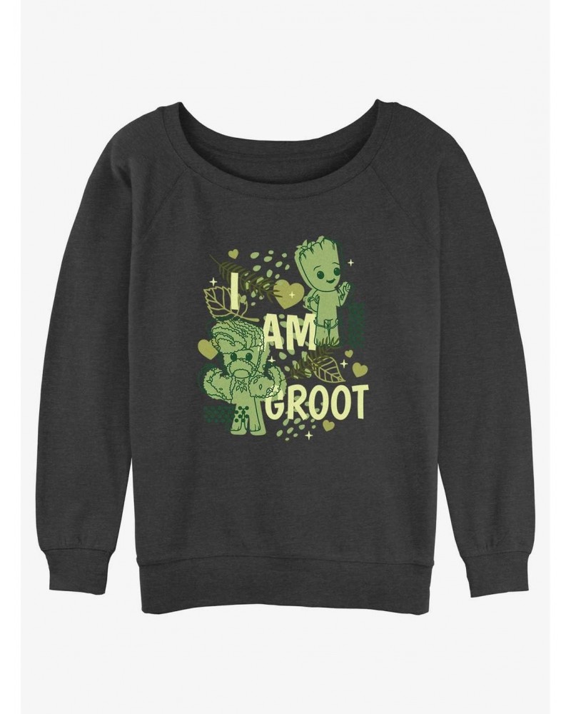 Marvel Guardians of the Galaxy Cutesy Groot Girls Slouchy Sweatshirt $15.50 Sweatshirts