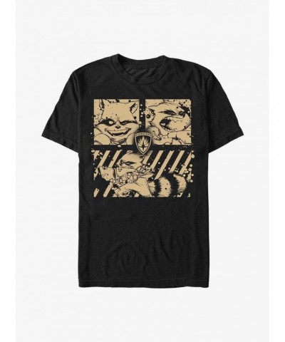 Marvel Guardians of the Galaxy Raccoon Panels T-Shirt $8.13 T-Shirts