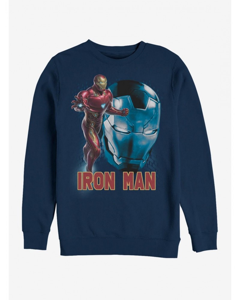 Marvel Avengers: Endgame Iron Man Profile Navy Blue Sweatshirt $18.08 Sweatshirts