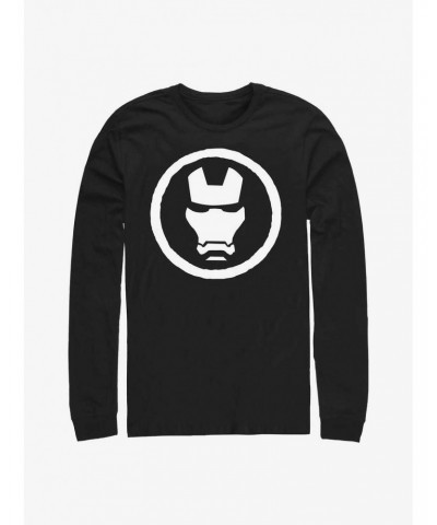 Marvel Iron Man Mask Logo Long-Sleeve T-Shirt $13.49 T-Shirts