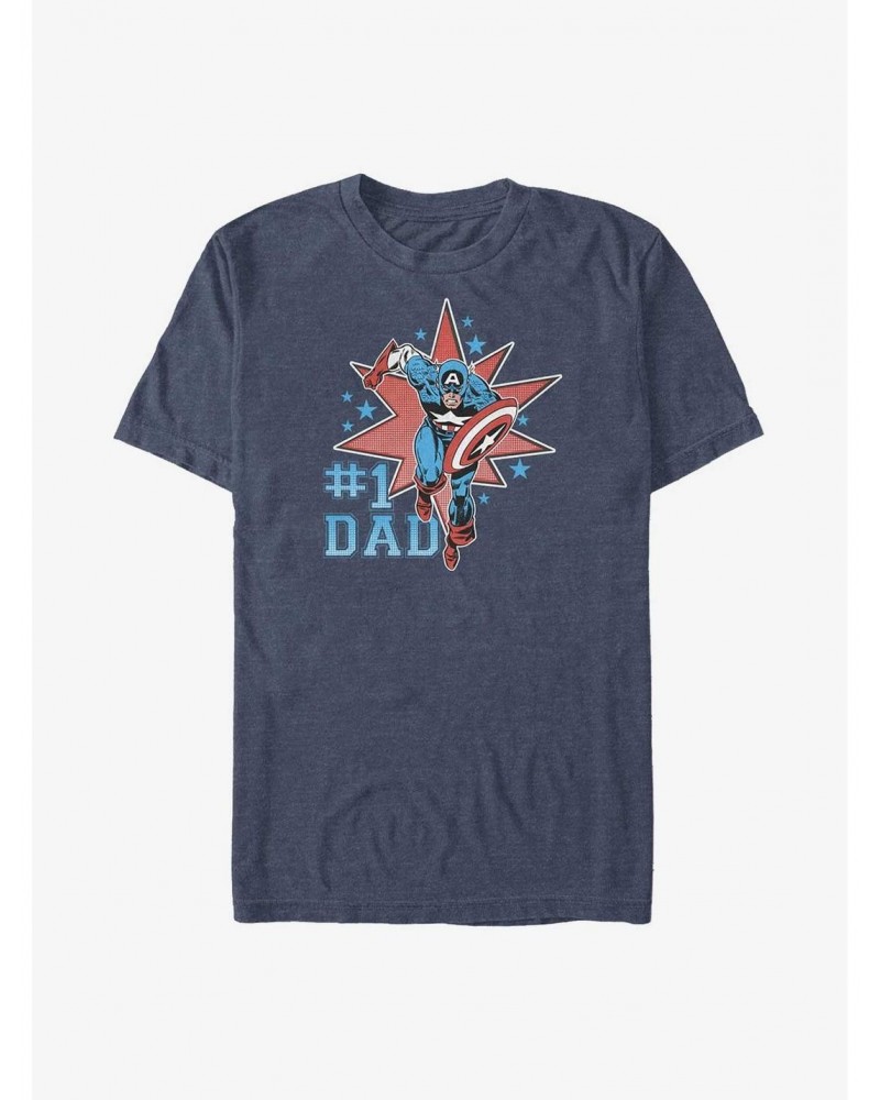 Marvel Captain America Number One Dad Big & Tall T-Shirt $11.36 T-Shirts