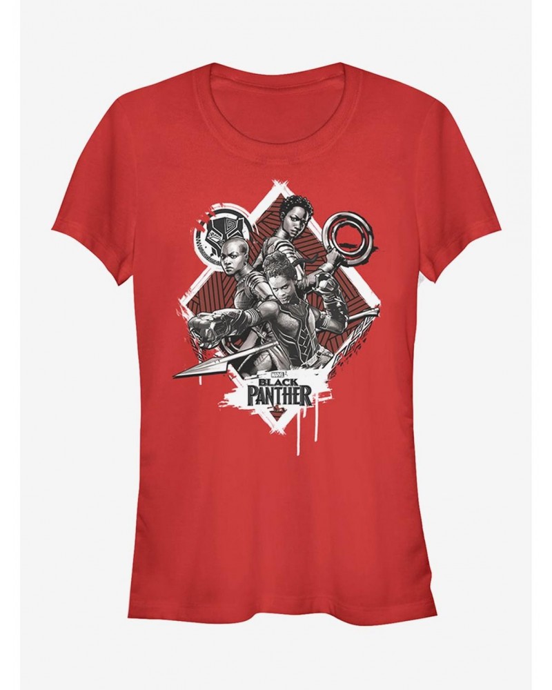 Marvel Black Panther 2018 Warrior Trio Girls T-Shirt $7.97 T-Shirts