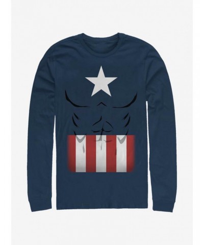 Marvel Captain America Captain Simple Suit Long-Sleeve T-Shirt $12.17 T-Shirts