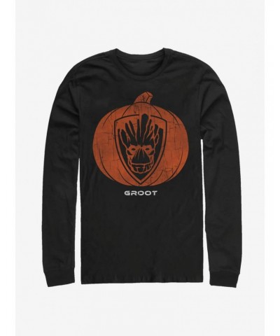 Marvel Guardians Of The Galaxy Groot Pumpkin Long-Sleeve T-Shirt $14.81 T-Shirts