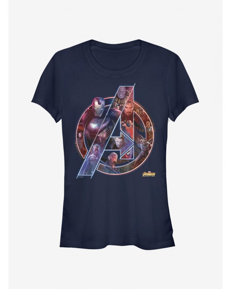 Marvel Avengers: Infinity War Team Neon Girls T-Shirt $8.96 T-Shirts