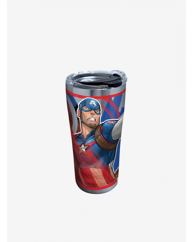 Marvel Captain America Iconic 20oz Stainless Steel Tumbler With Lid $13.61 Tumblers