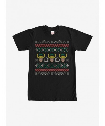 Marvel Loki Ugly Christmas Sweater T-Shirt $7.65 T-Shirts