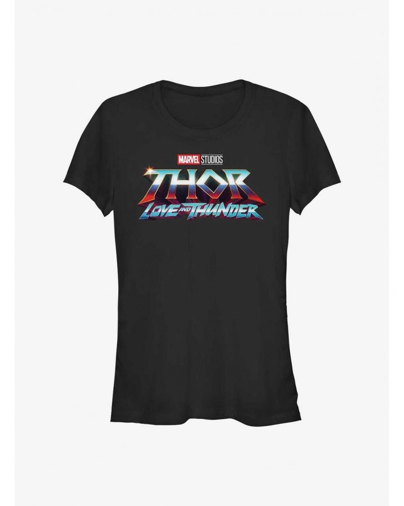 Marvel Thor: Love And Thunder Movie Logo Girls T-Shirt $7.72 T-Shirts