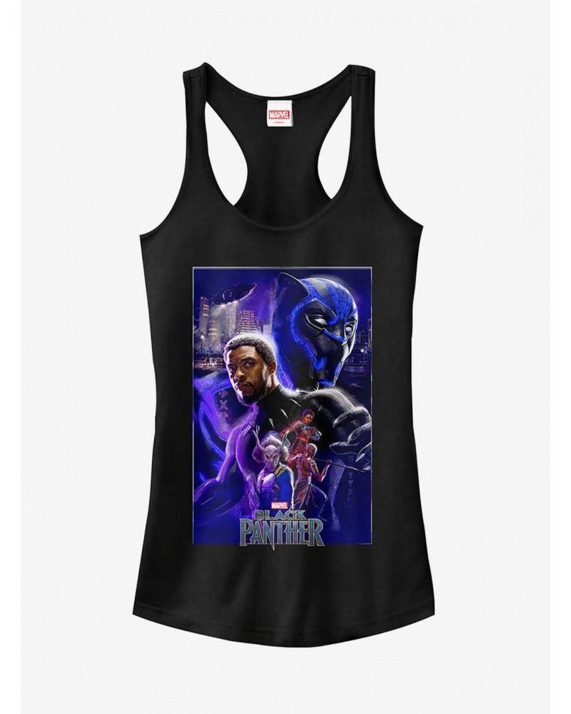 Marvel Black Panther 2018 Character Collage Girls Tank $7.47 Tanks