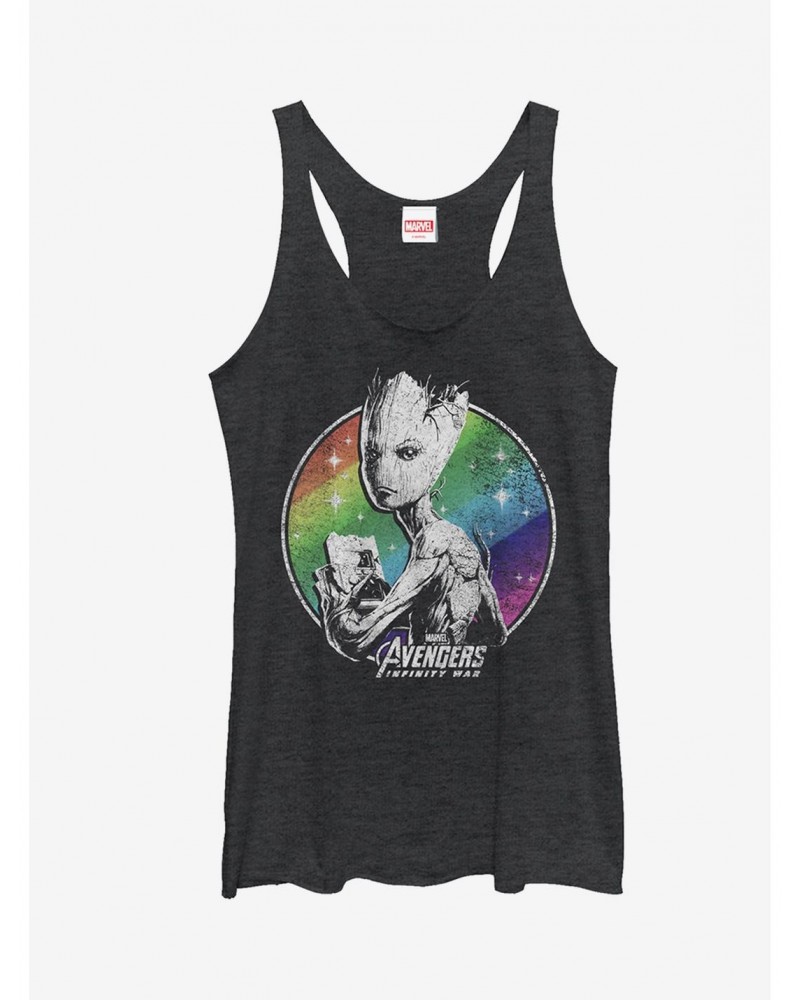 Marvel Avengers: Infinity War Groot Rainbow Girls Tanks $9.84 Tanks