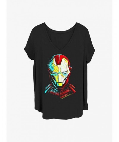 Marvel Iron Man Pieced Girls T-Shirt Plus Size $13.01 T-Shirts