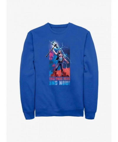 Marvel Thor: Love and Thunder Ends Here and Now Sweatshirt $18.45 Sweatshirts