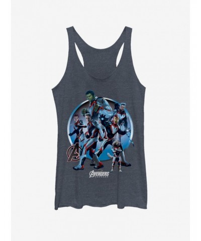 Marvel Avengers: Endgame Unite Girls Navy Blue Heathered Tank Top $9.84 Tops